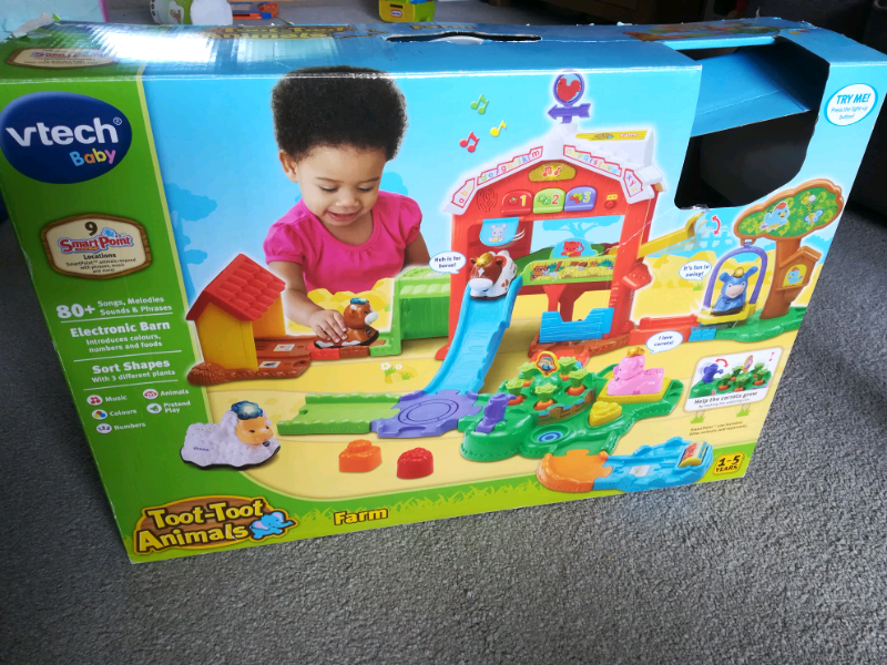 vtech toot toot animals farm playset